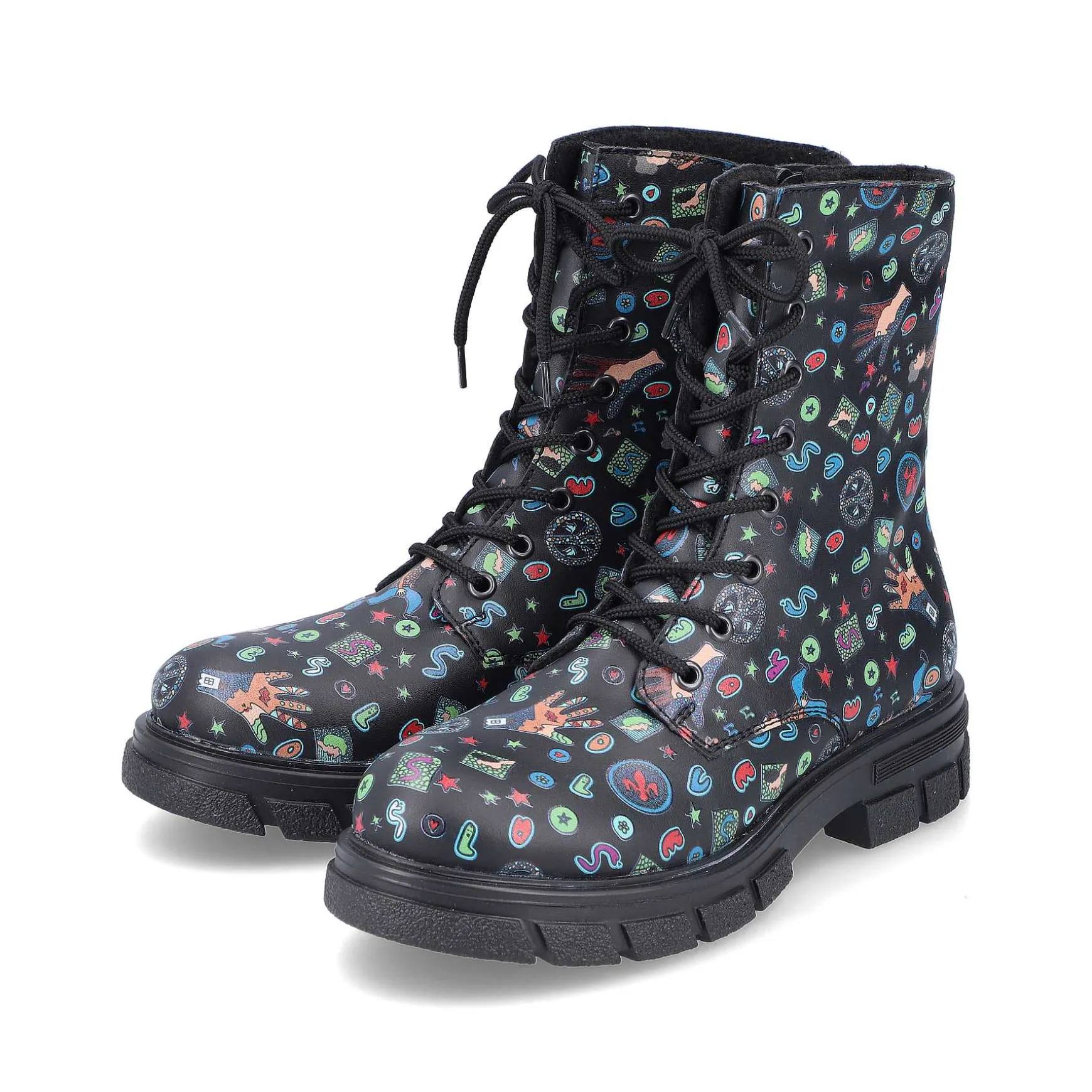 Rieker Women'S Biker Boots Multi-Black