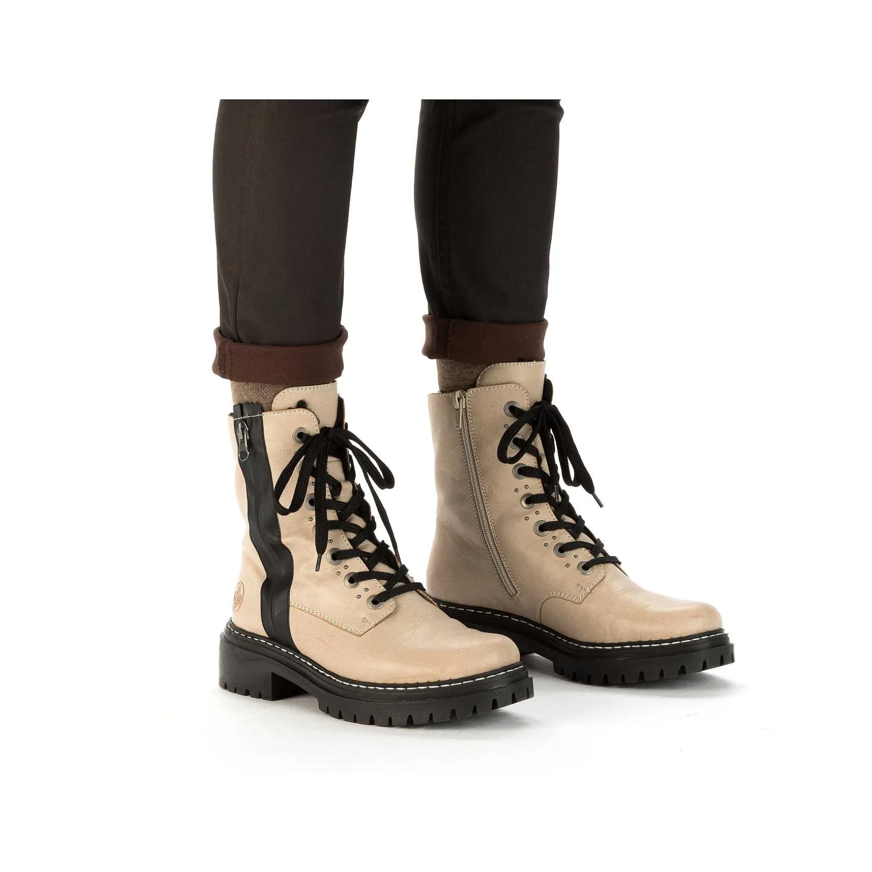 Rieker Women'S Biker Boots Vanilla Beige