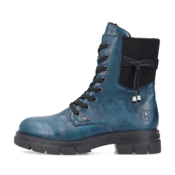 Rieker Women'S Biker Boots Petrol-Black