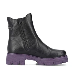 Rieker Women'S Biker Boots Night Black-Purple