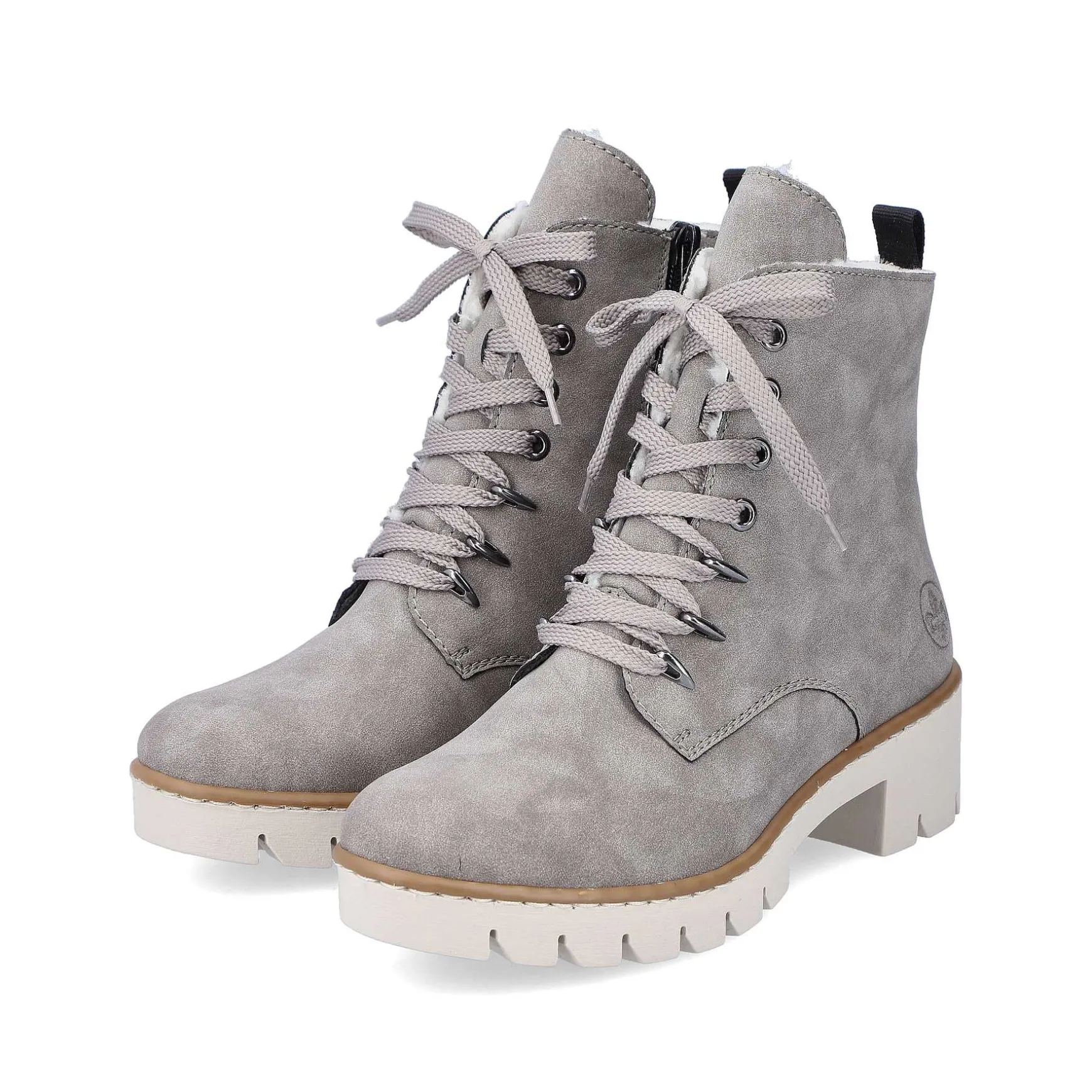 Rieker Women'S Biker Boots Silver Gray
