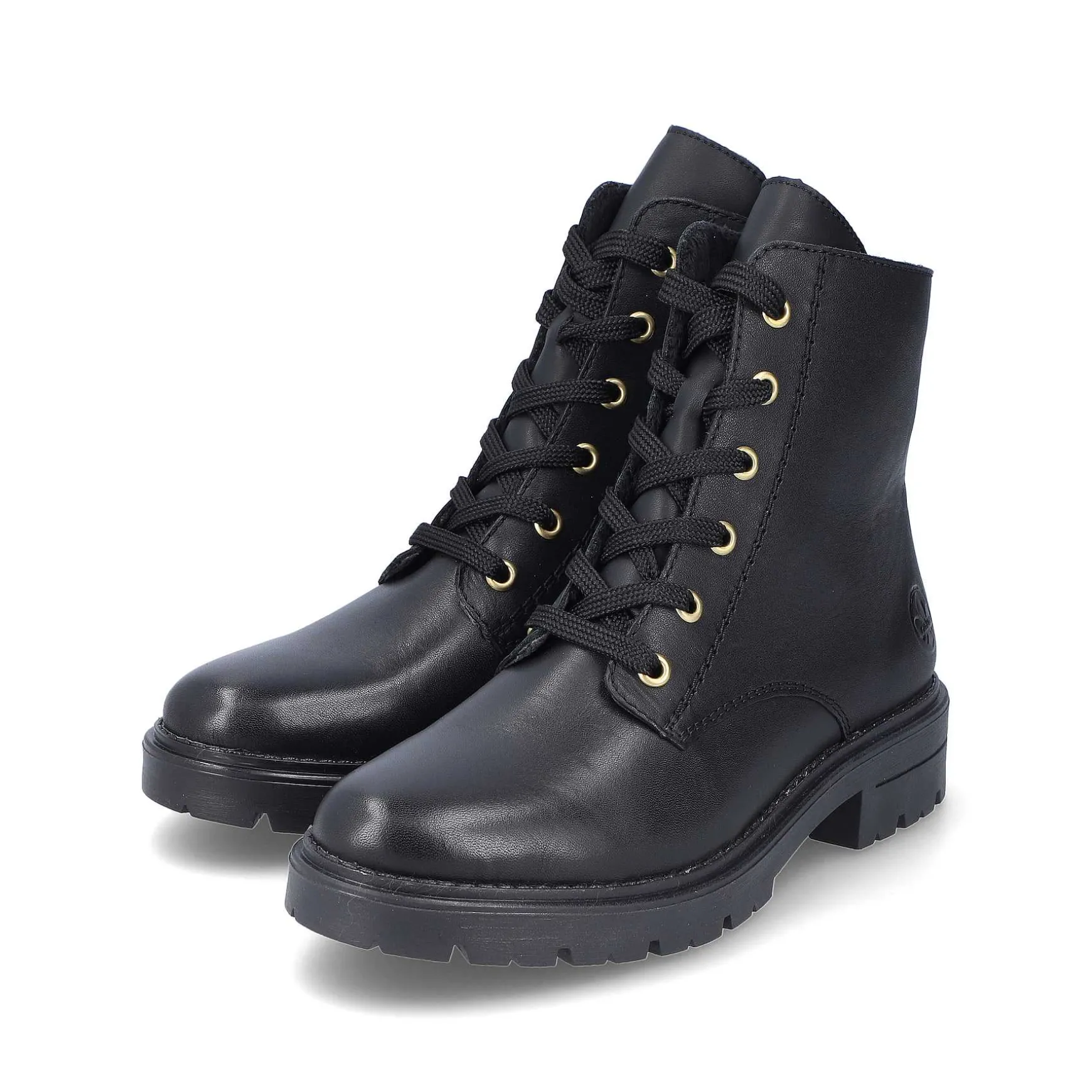 Rieker Women'S Biker Boots Glossy Black