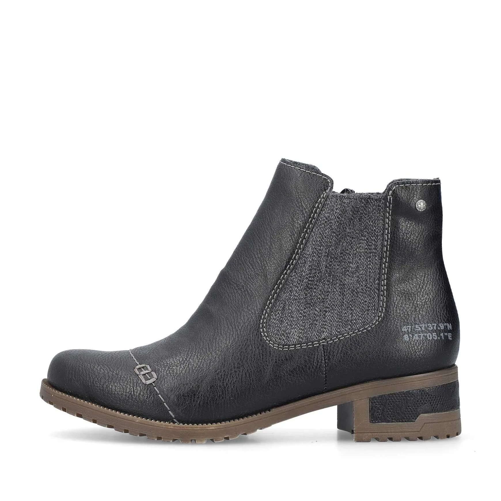 Rieker Women'S Chelsea Boots Asphalt Black