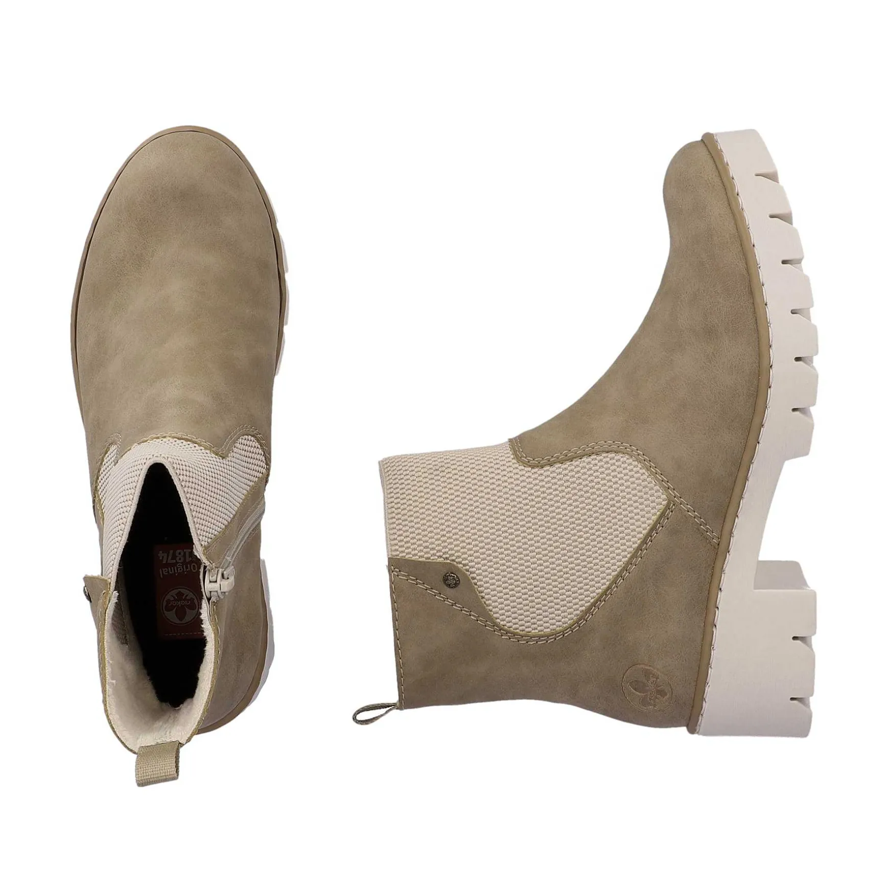 Rieker Women'S Chelsea Boots Beige Brown