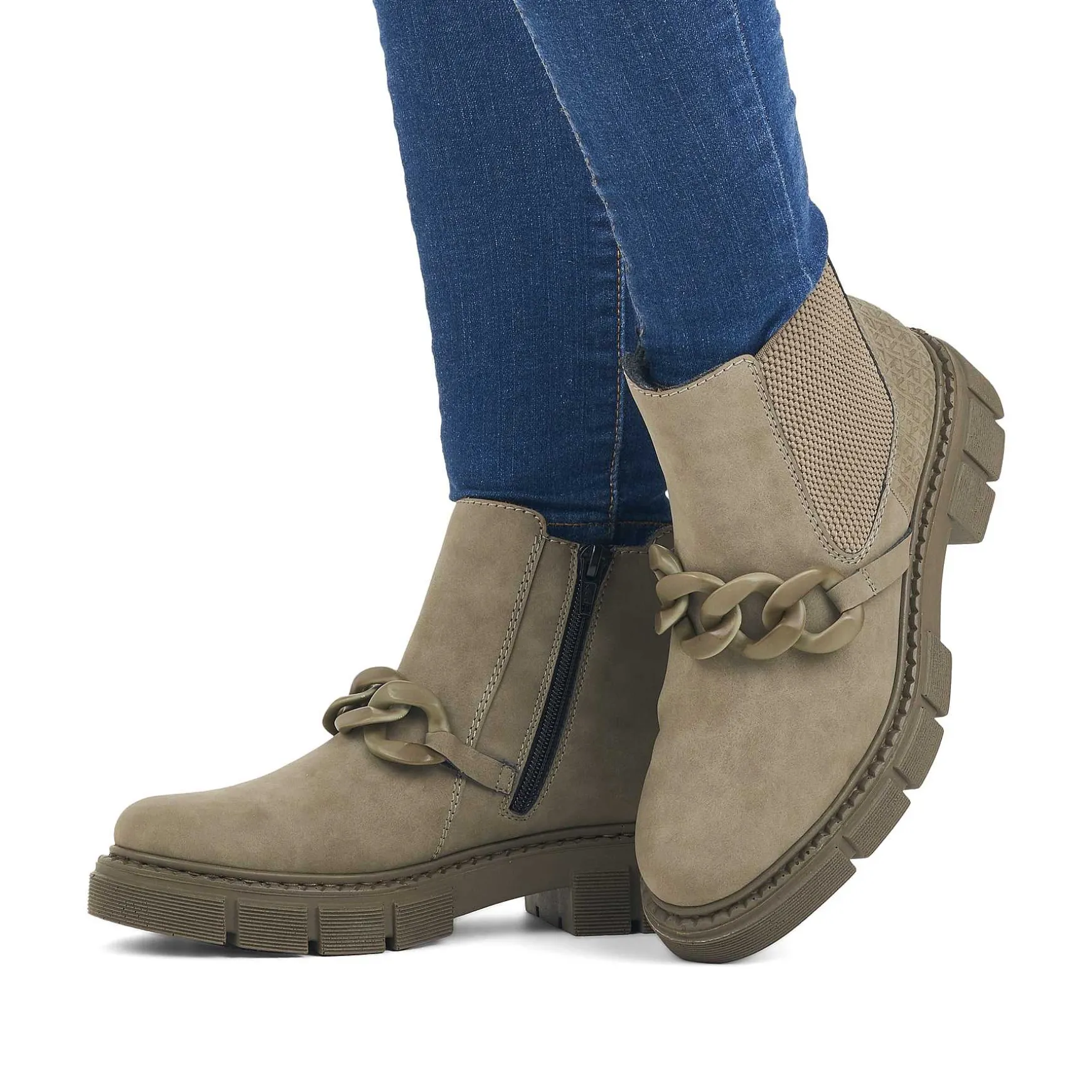 Rieker Women'S Chelsea Boots Army Green