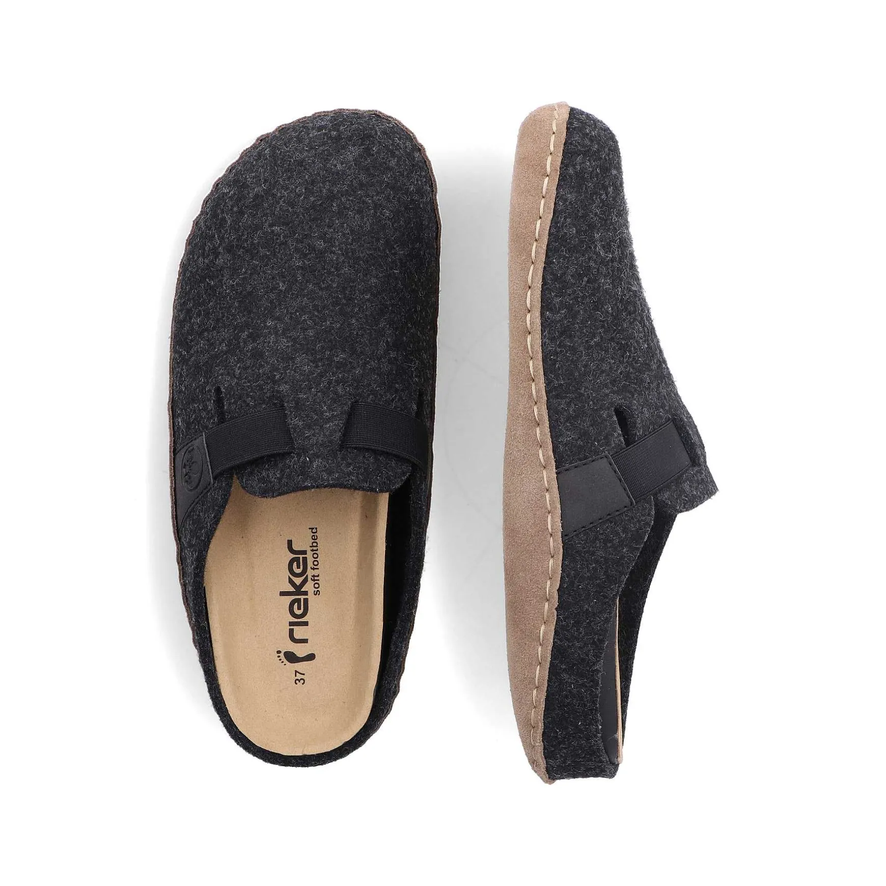 Rieker Women'S Clogs Asphalt Black