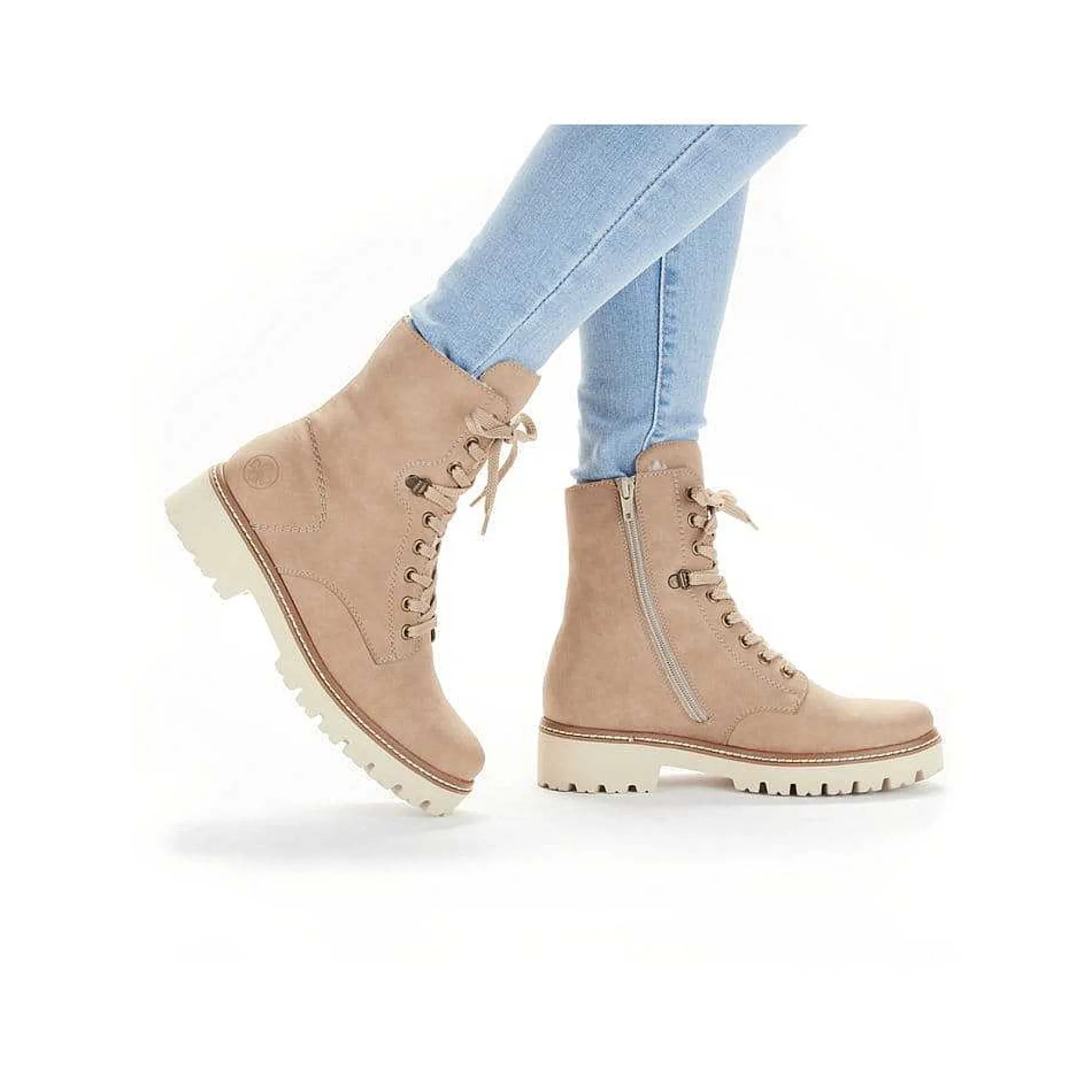 Rieker Women'S Corded Boots Cream Beige
