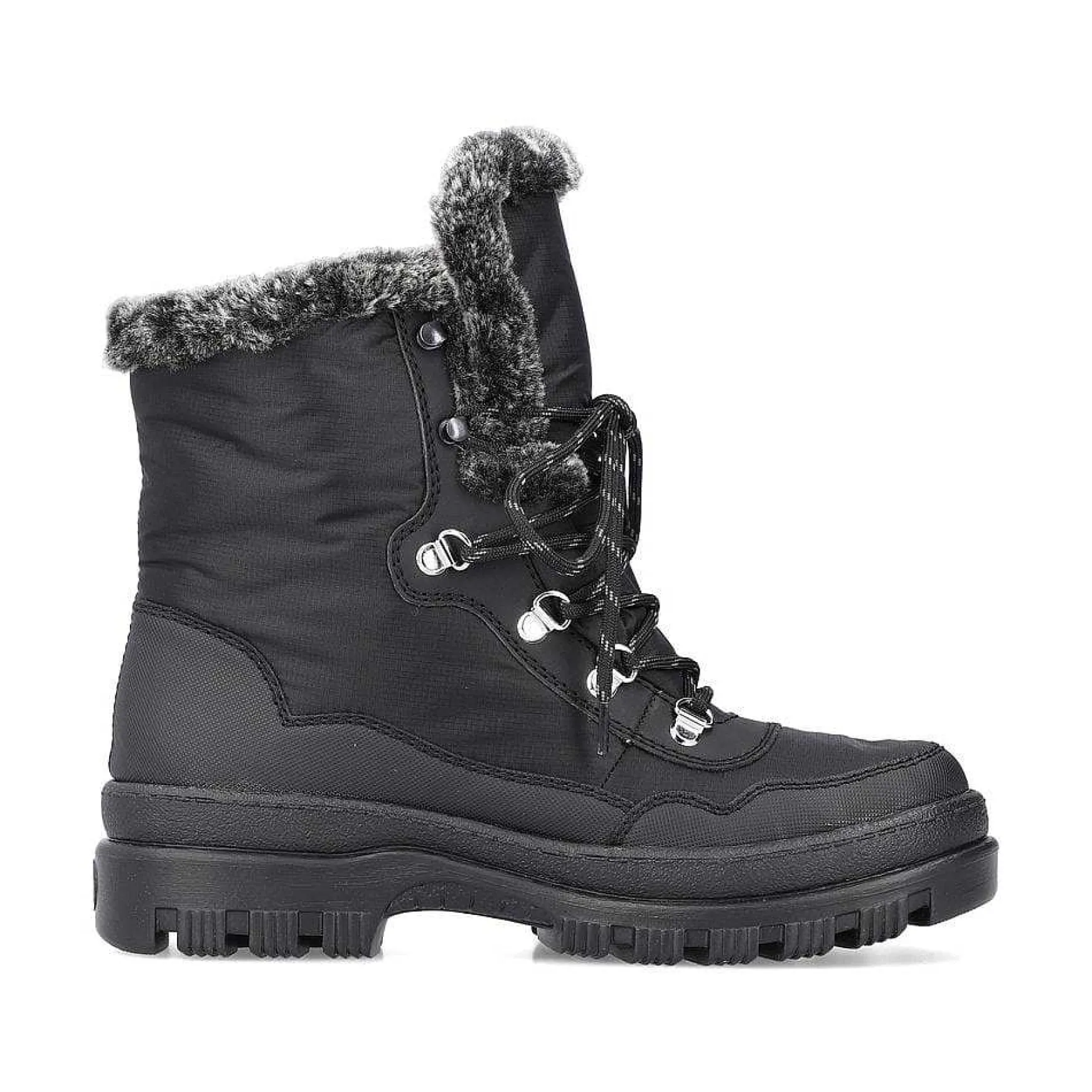 Rieker Women'S Corded Boots Deep Black