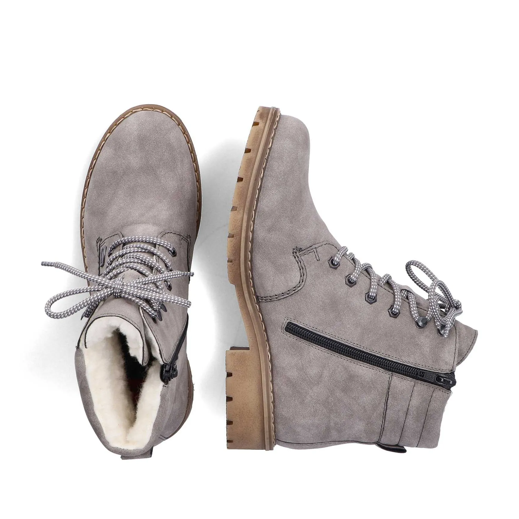 Rieker Women'S Corded Boots Silver Gray