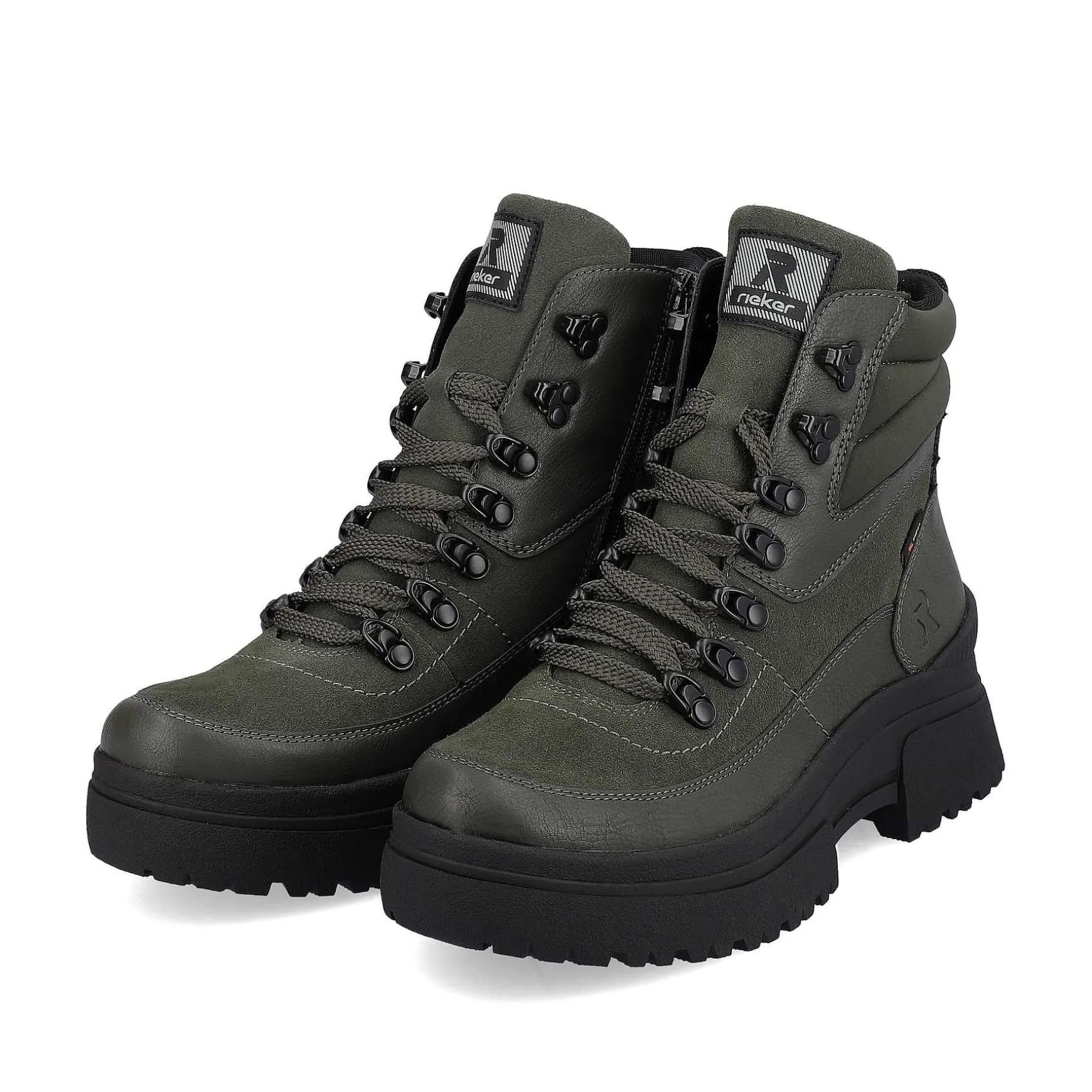 Rieker Women'S Corded Boots Army Green Black