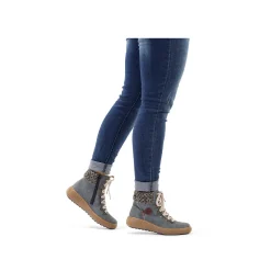 Rieker Women'S Corded Boots Blue Gray