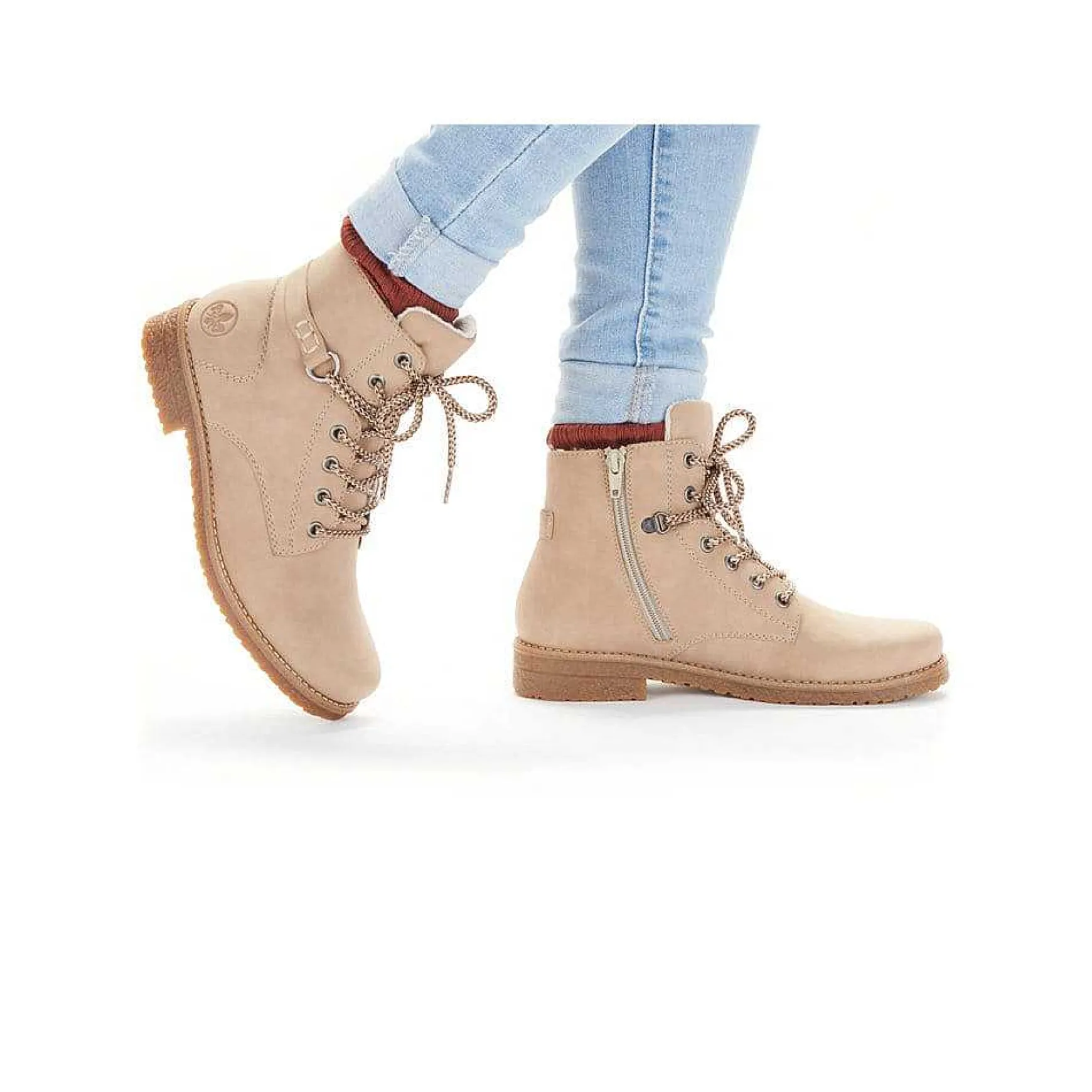 Rieker Women'S Corded Boots Sand Beige