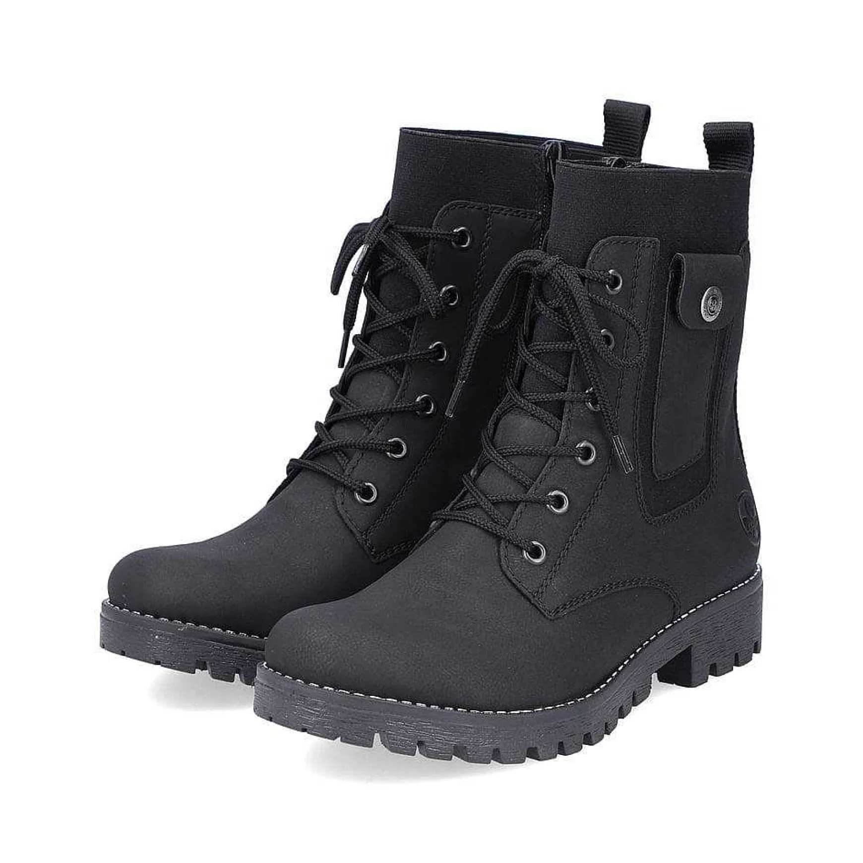 Rieker Women'S Corded Boots Deep Black