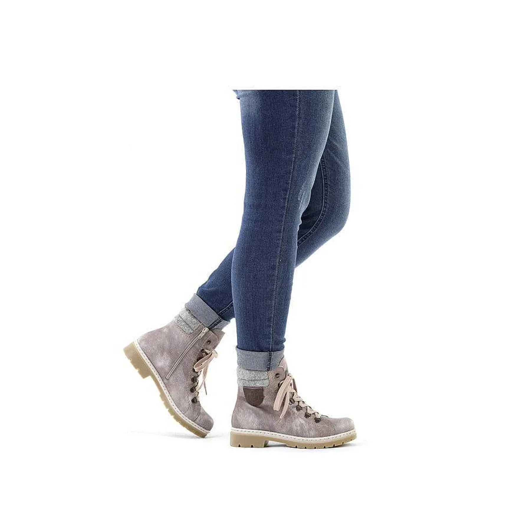 Rieker Women'S Corded Boots Platinum Gray