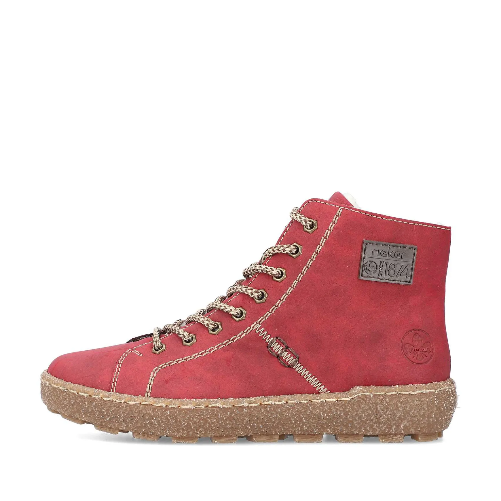 Rieker Women'S Corded Boots Strawberry Red