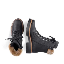 Rieker Women'S Corded Boots Deep Black