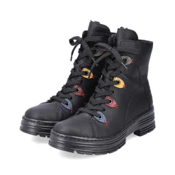 Rieker Women'S Corded Boots Deep Black