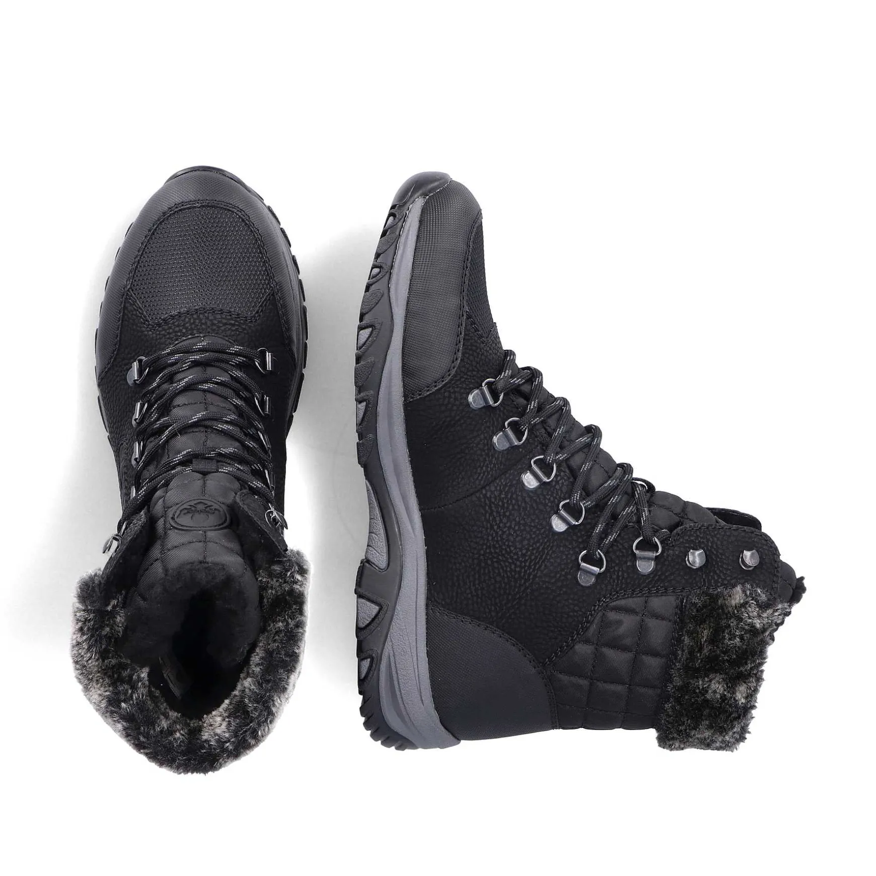 Rieker Women'S Corded Boots Deep Black