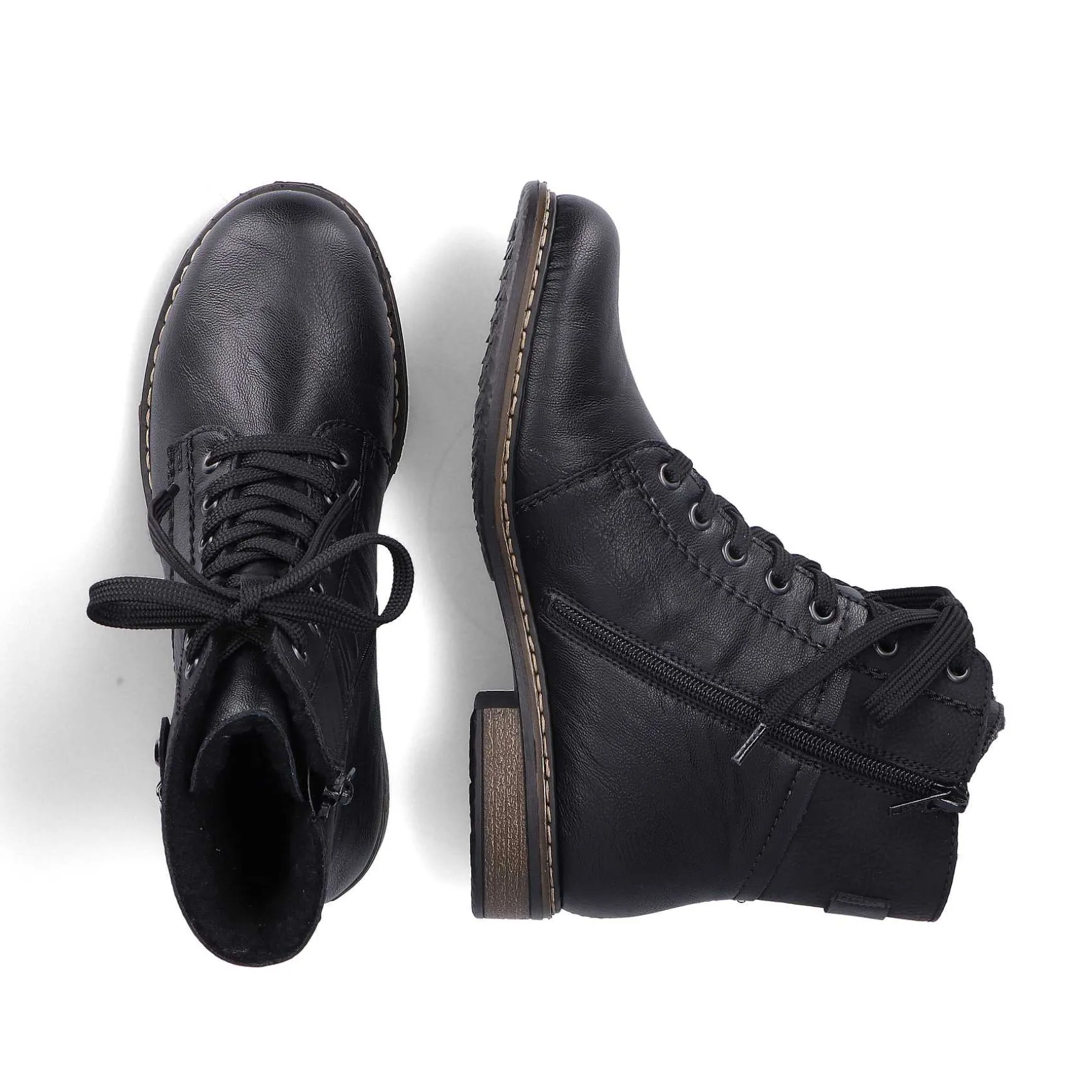 Rieker Women'S Corded Boots Deep Black