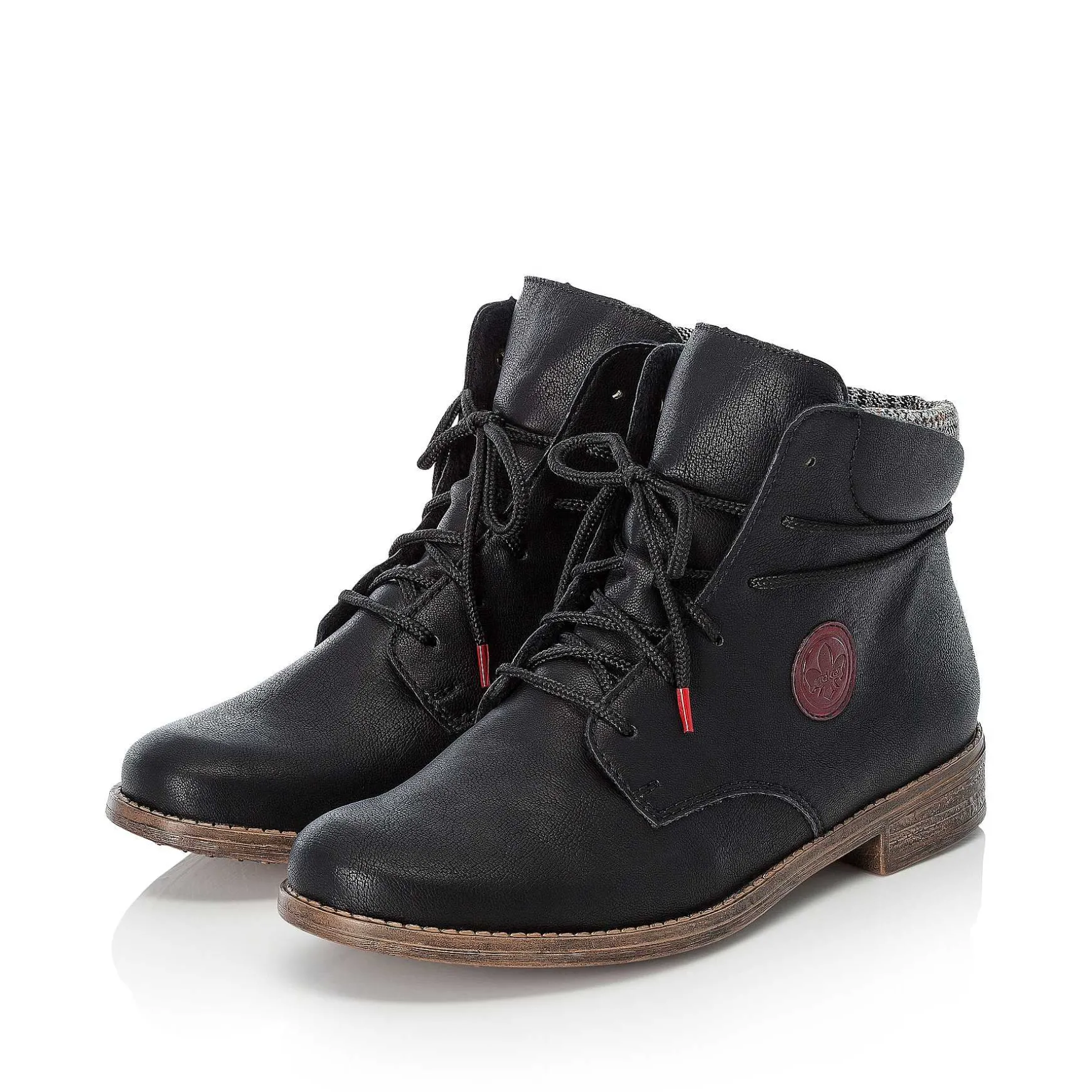 Rieker Women'S Corded Boots Deep Black