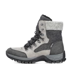 Rieker Women'S Corded Boots Silver Gray