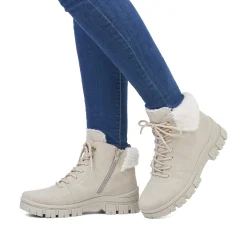 Rieker Women'S Corded Boots Light Beige