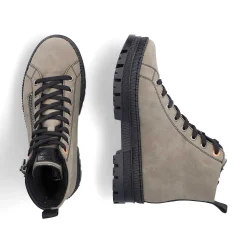 Rieker Women'S Corded Boots Grey-Green-Black