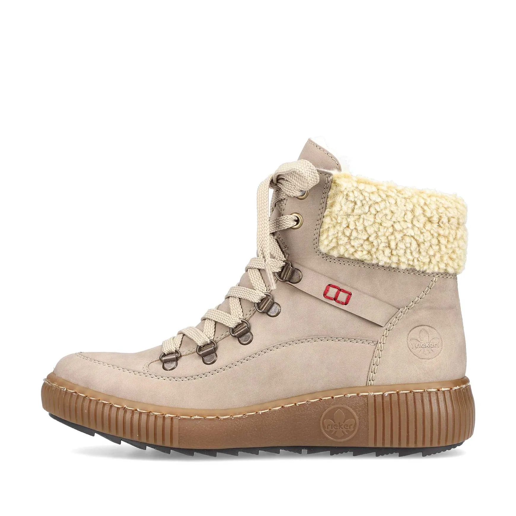 Rieker Women'S Corded Boots Cream Beige