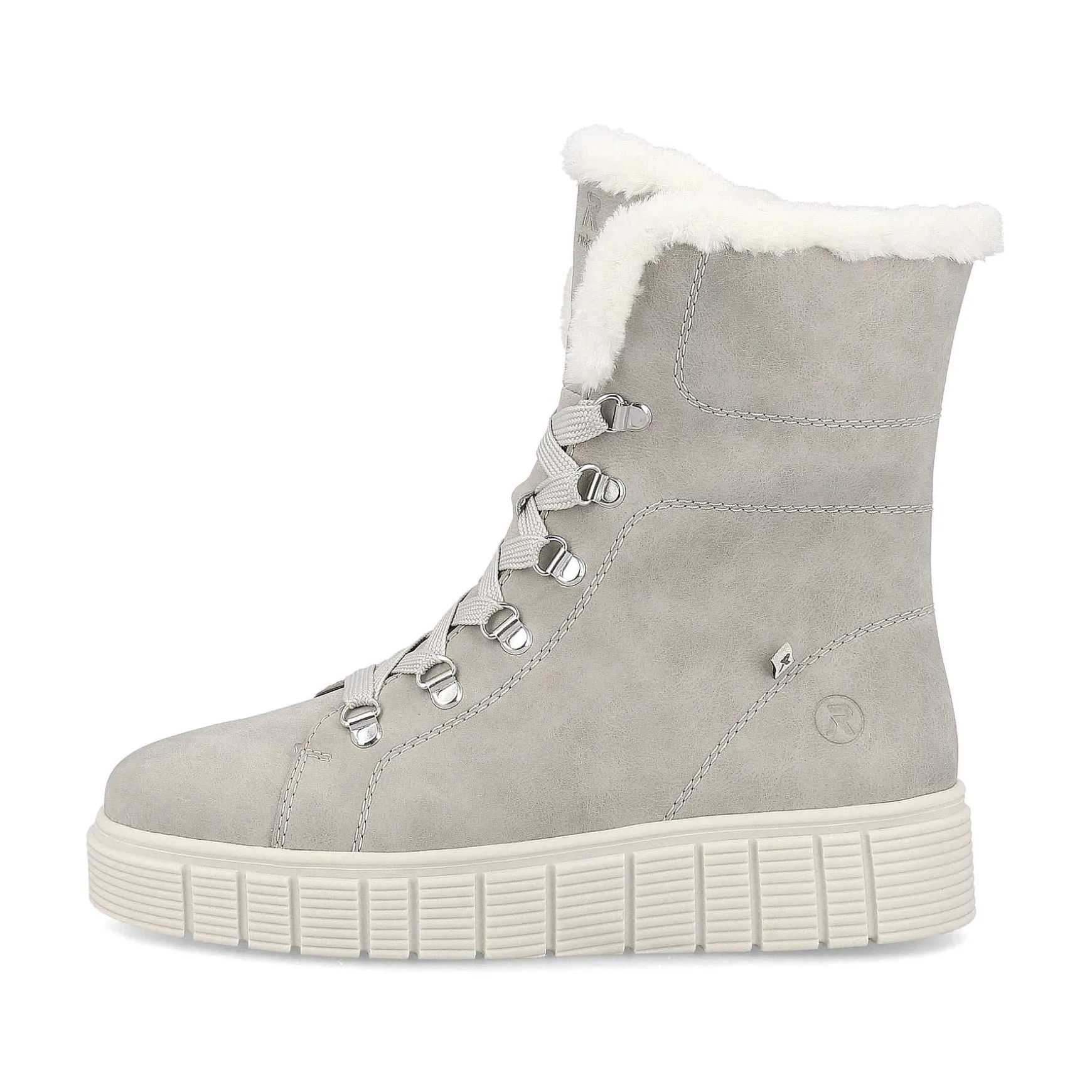 Rieker Women'S Corded Boots Platinum Grey
