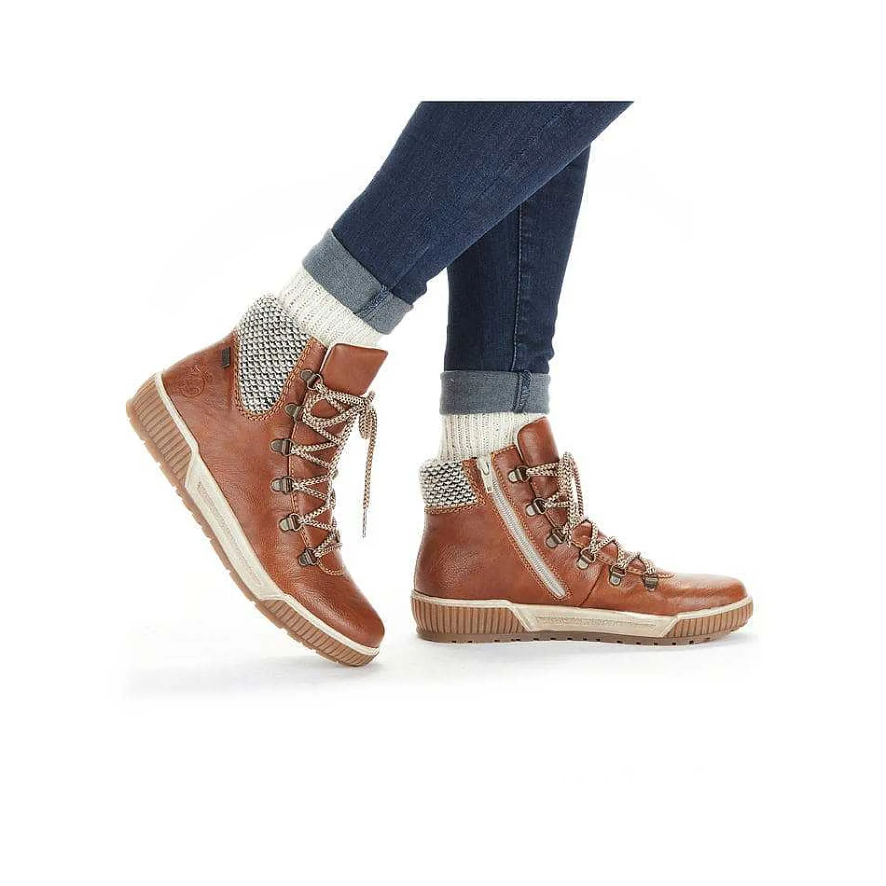 Rieker Women'S Corded Boots Cinnamon Brown