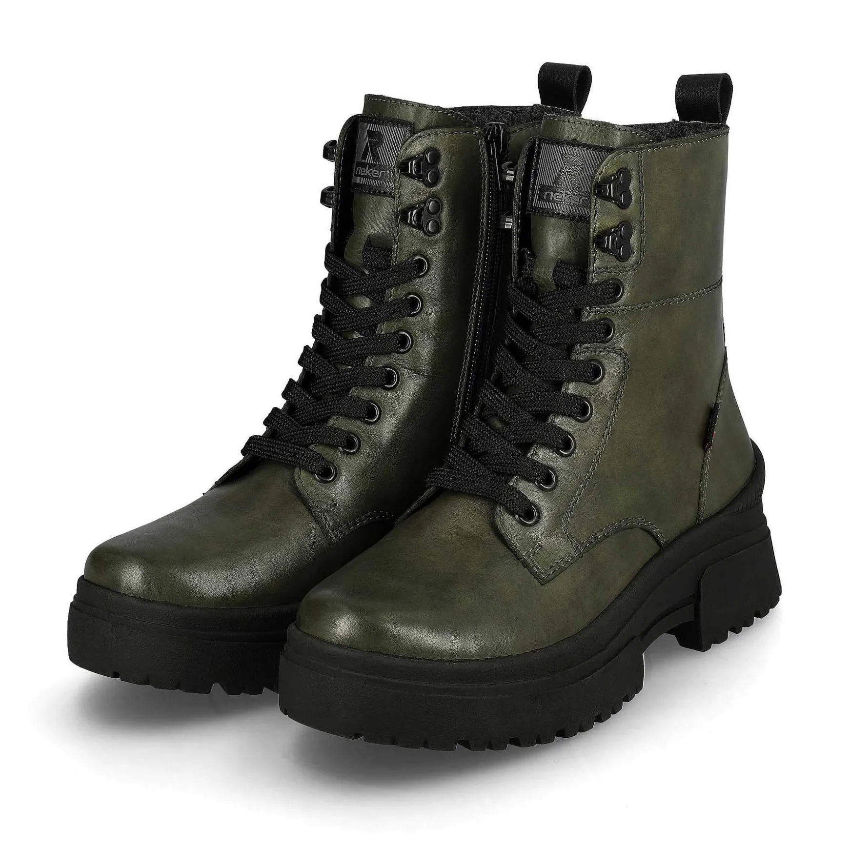 Rieker Women'S Corded Boots Army Green Black
