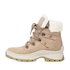 Rieker Women'S Corded Boots Cream Beige