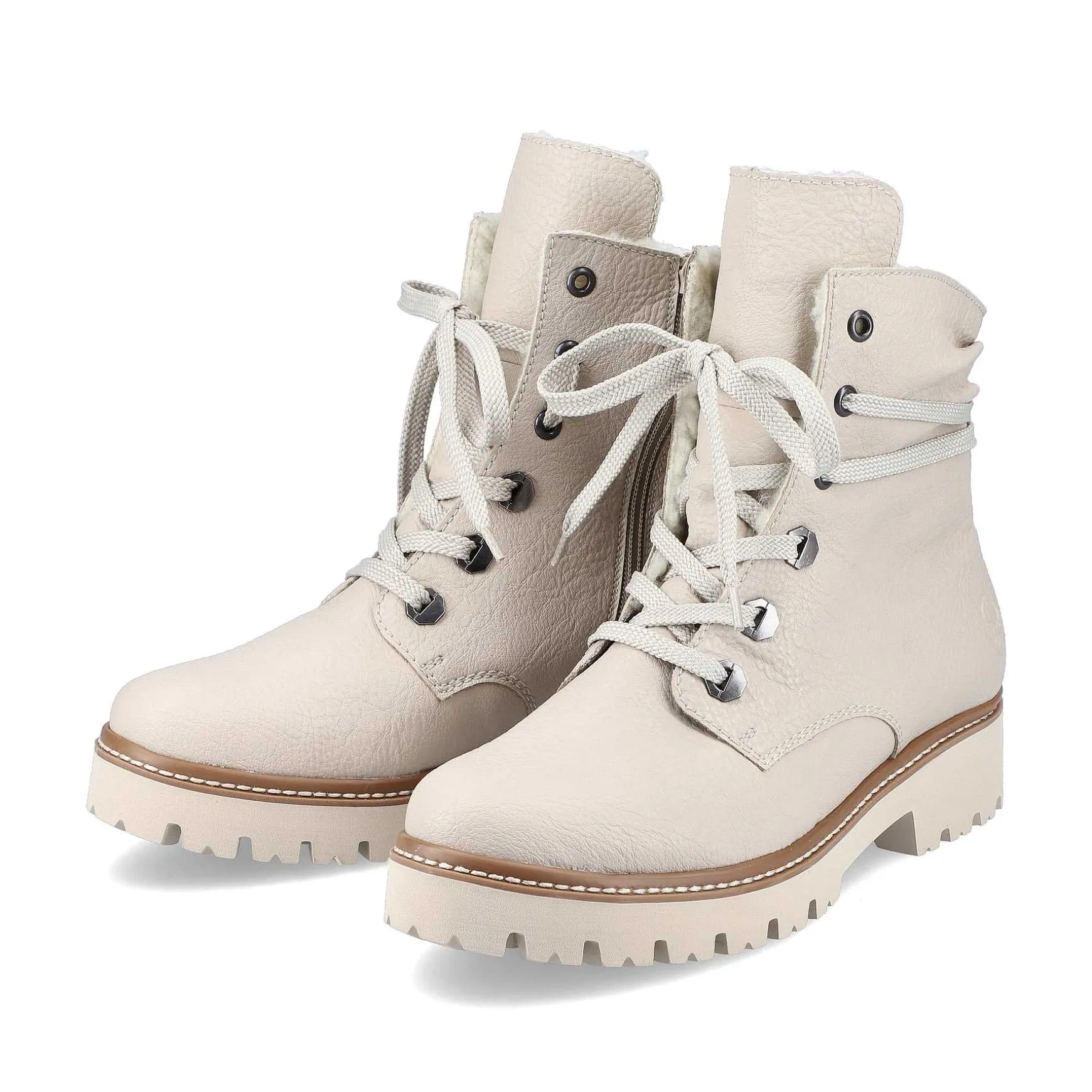 Rieker Women'S Corded Boots Cream Beige