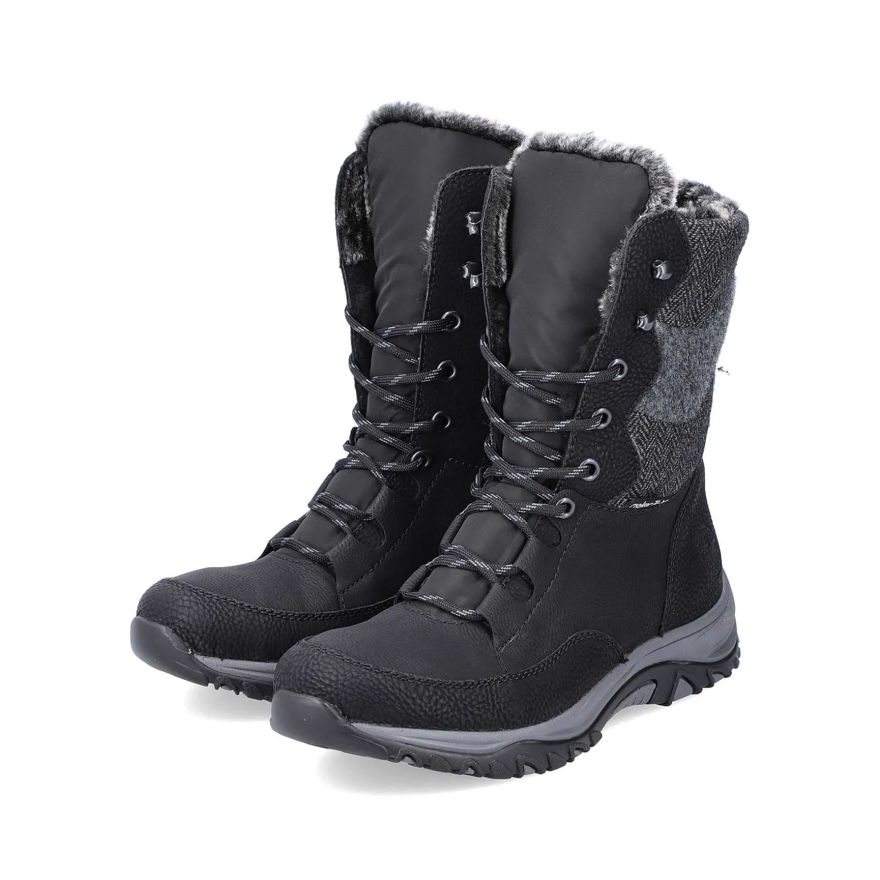 Rieker Women'S Corded Boots Deep Black