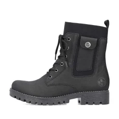 Rieker Women'S Corded Boots Deep Black
