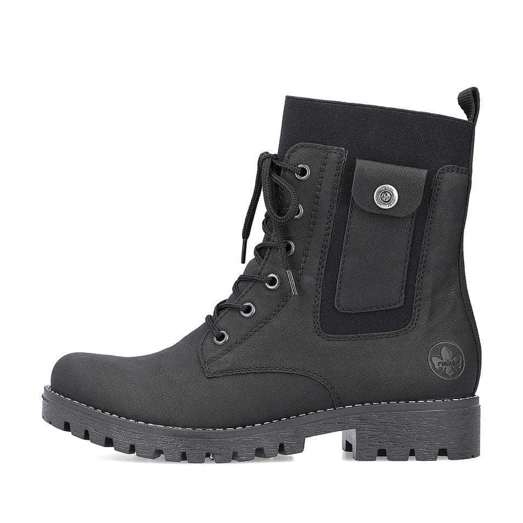 Rieker Women'S Corded Boots Deep Black