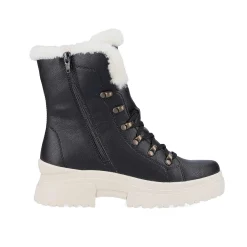 Rieker Women'S Corded Boots Deep Black