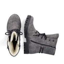 Rieker Women'S Corded Boots Moon Grey