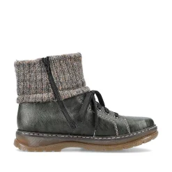 Rieker Women'S Corded Boots In Green Grey