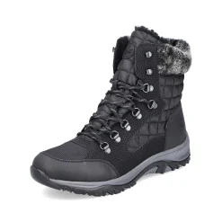 Rieker Women'S Corded Boots Deep Black