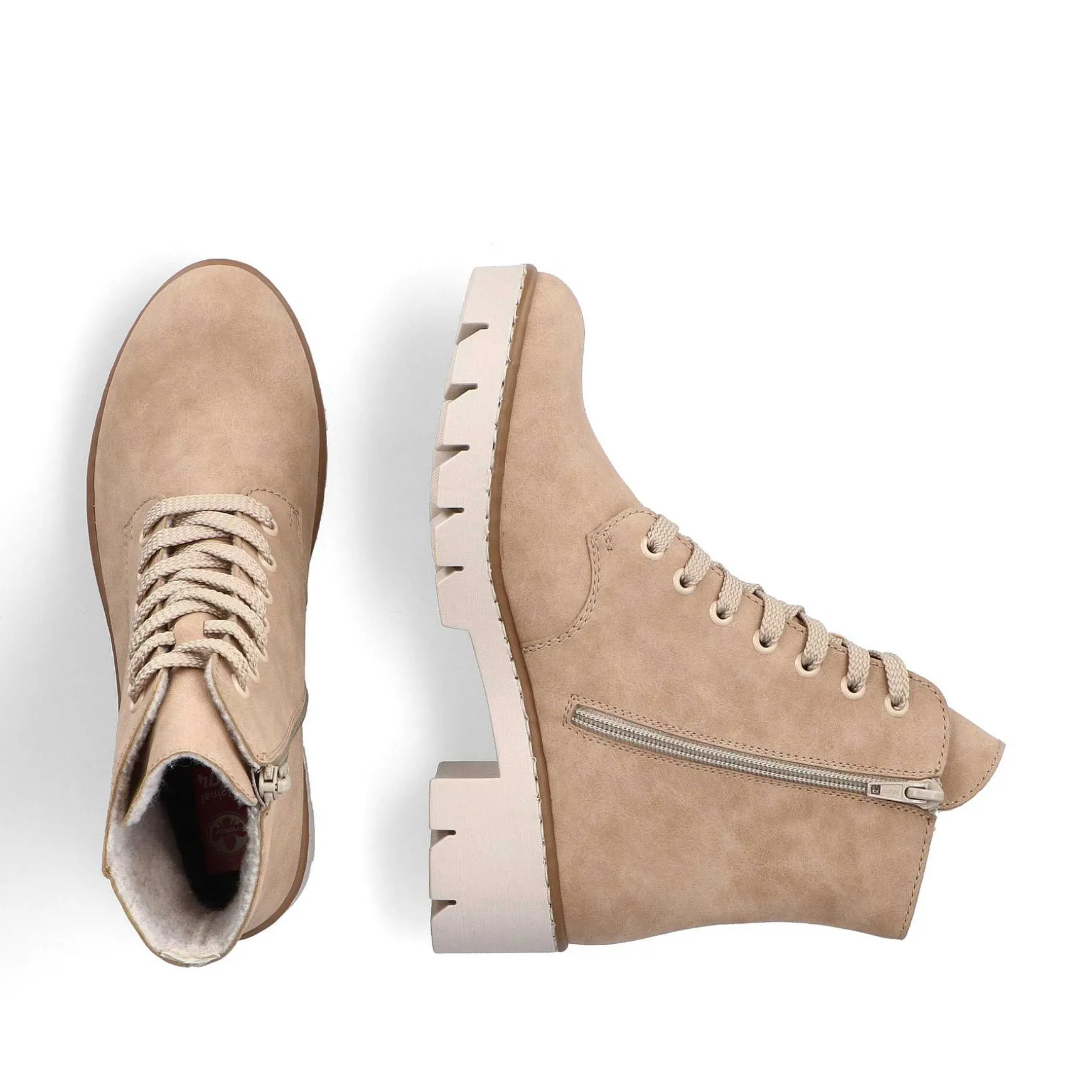 Rieker Women'S Corded Boots Brown Beige