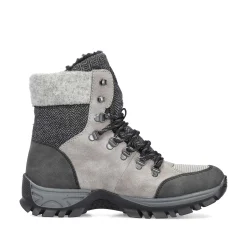 Rieker Women'S Corded Boots Silver Gray