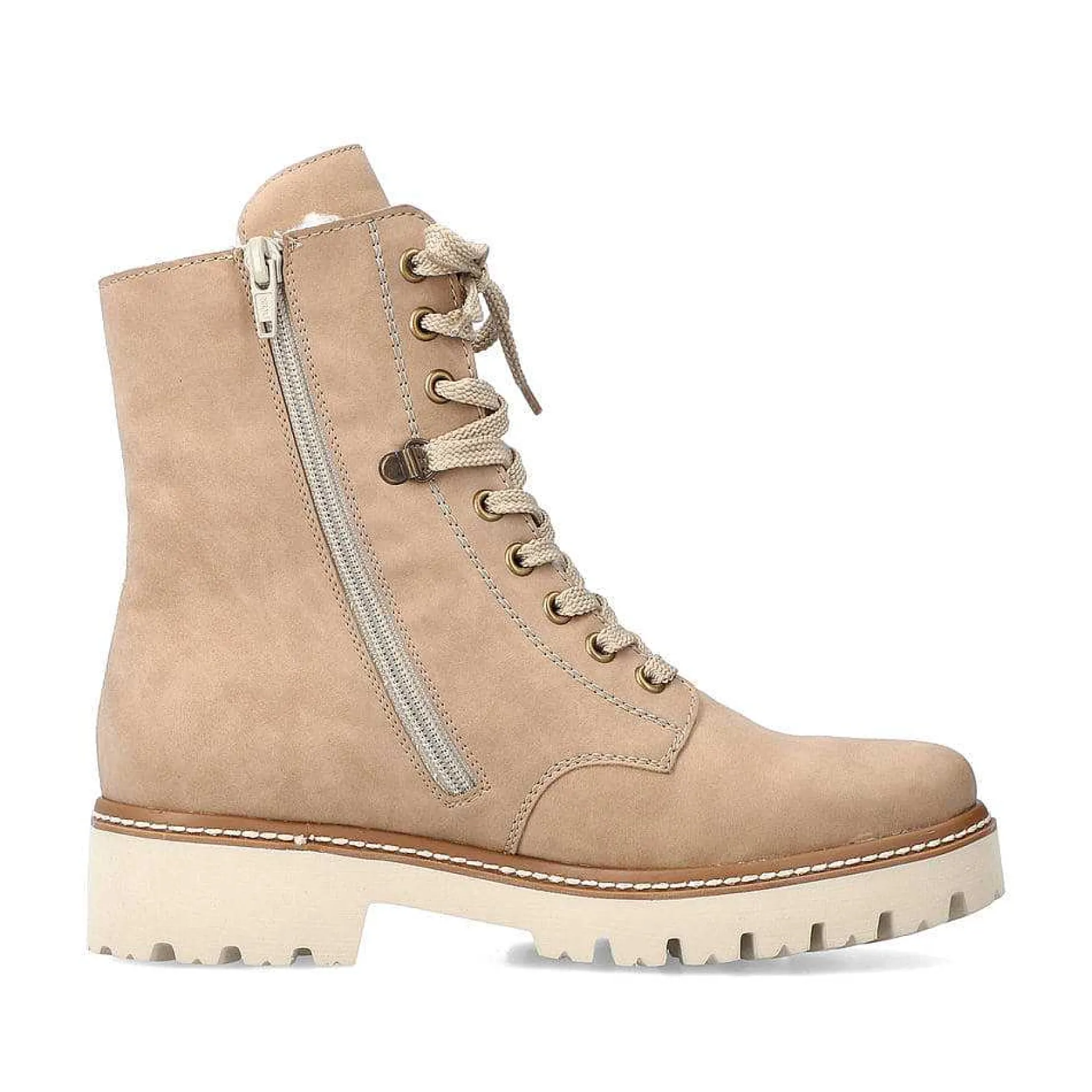 Rieker Women'S Corded Boots Cream Beige