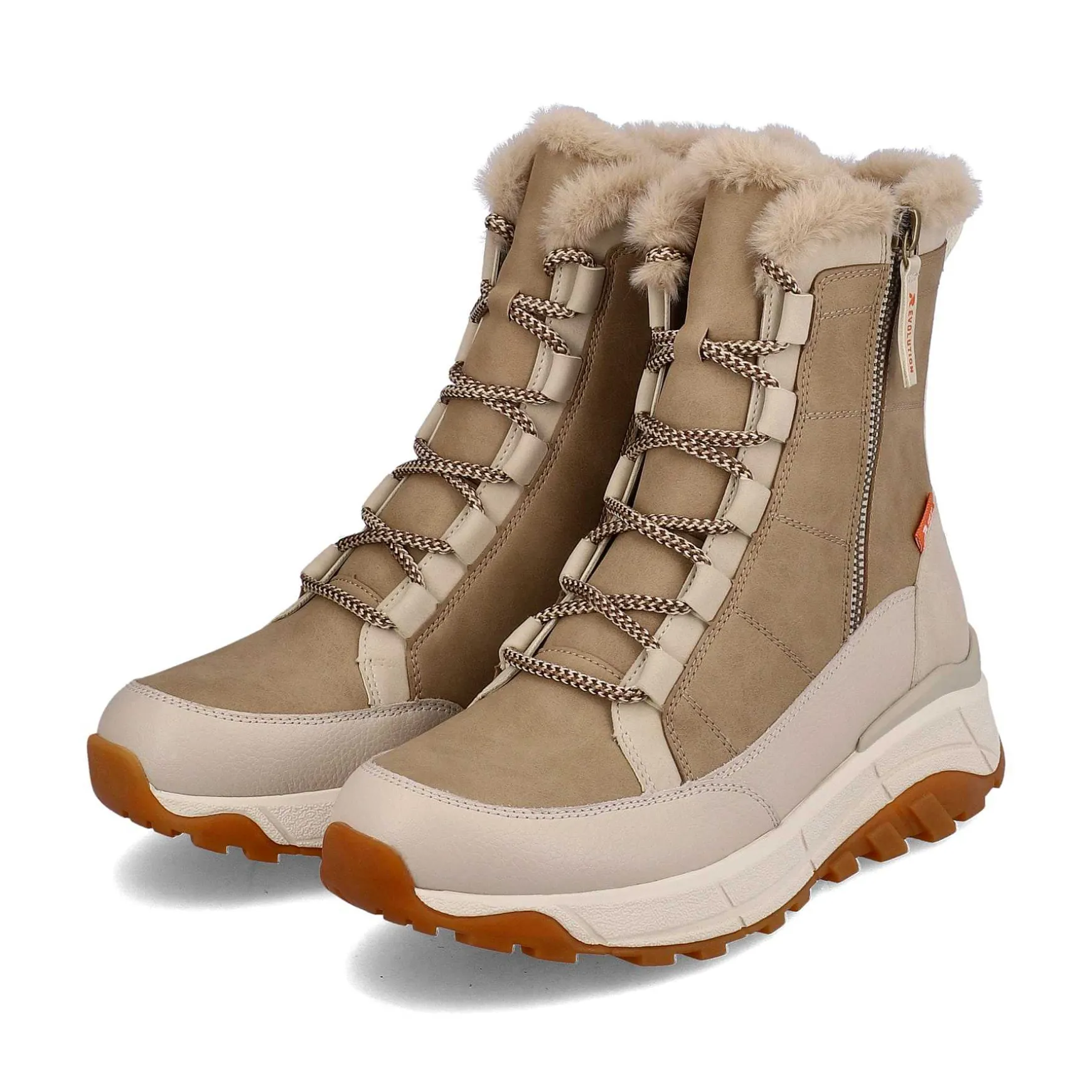 Rieker Women'S Corded Boots Cream Beige
