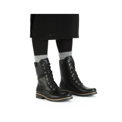 Rieker Women'S Corded Boots Deep Black
