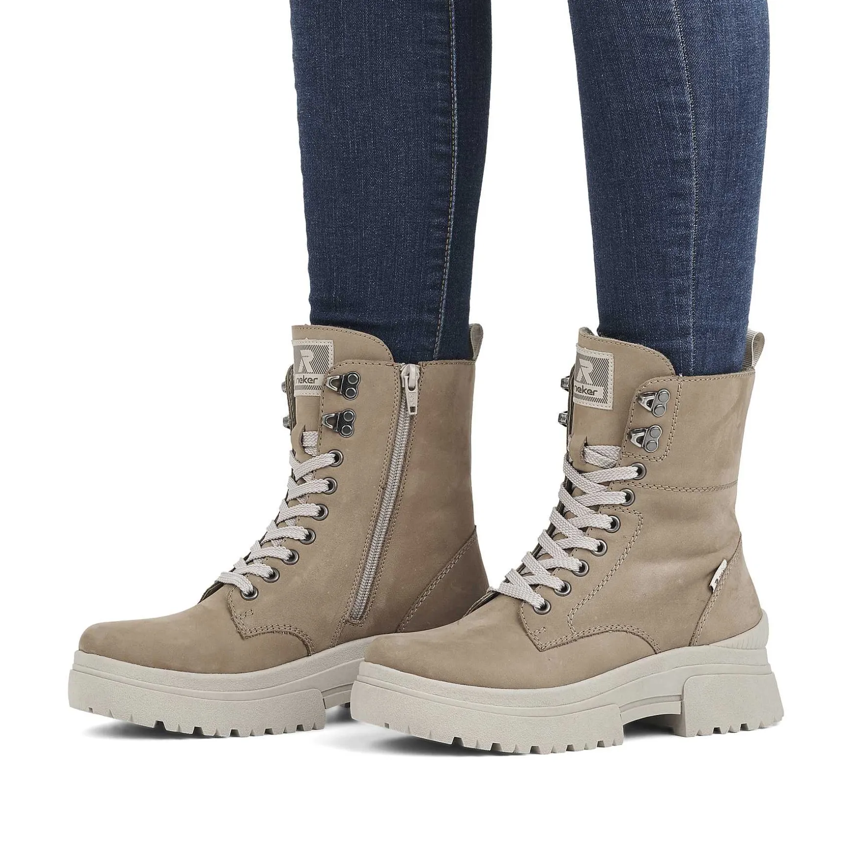 Rieker Women'S Corded Boots Clay Beige