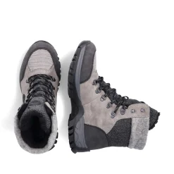 Rieker Women'S Corded Boots Silver Gray