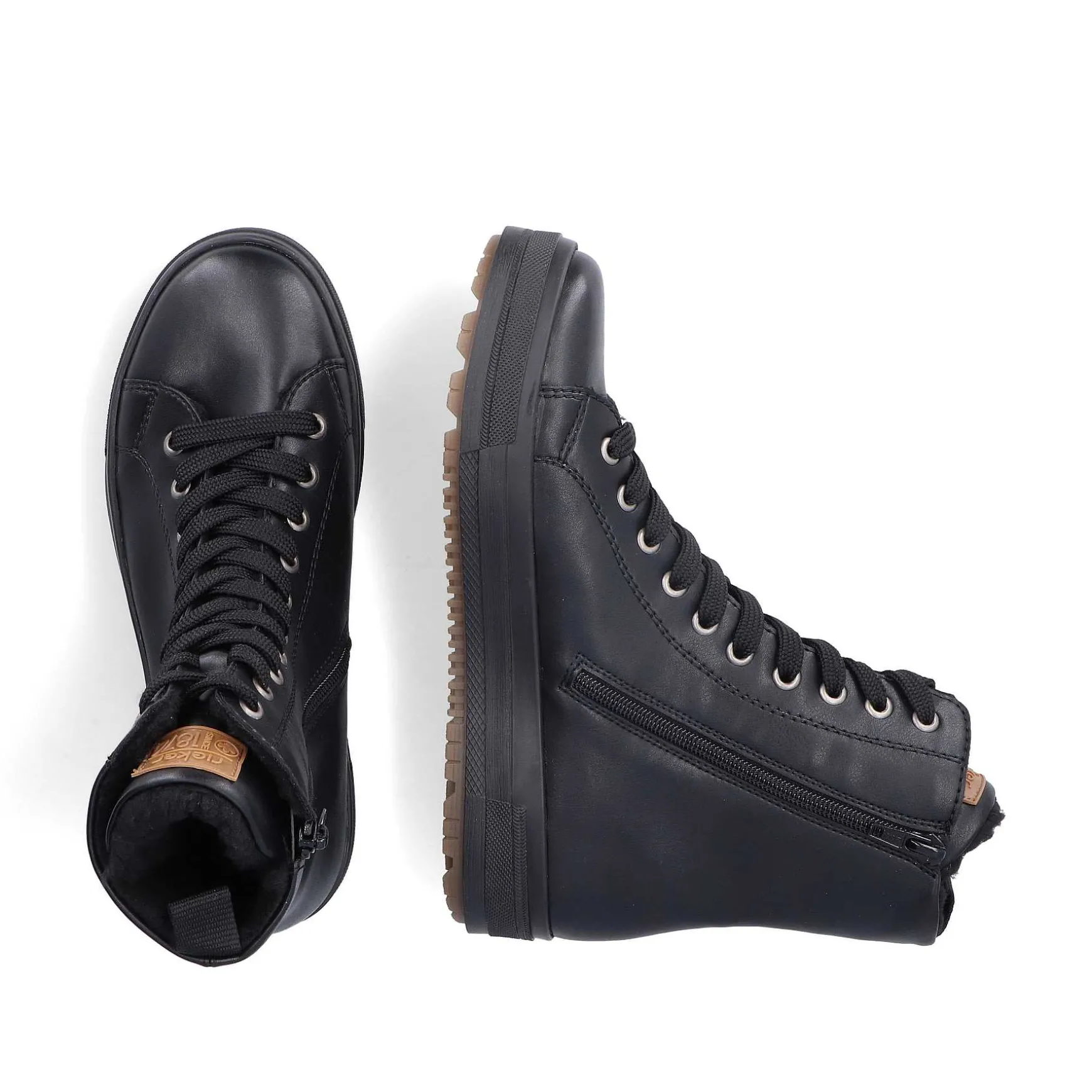 Rieker Women'S Corded Boots Deep Black