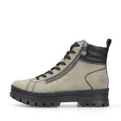 Rieker Women'S Corded Boots Grey-Green-Black