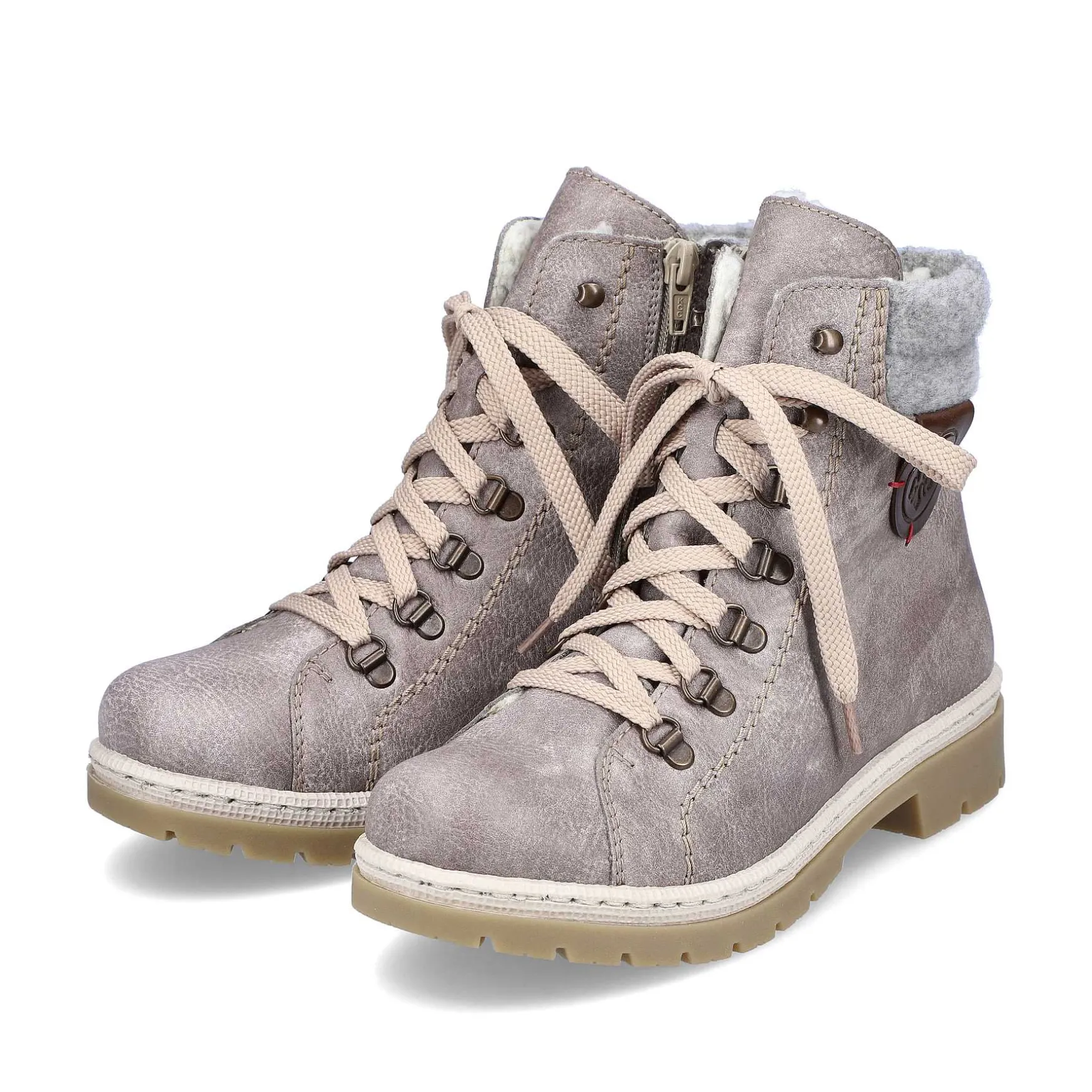 Rieker Women'S Corded Boots Platinum Gray